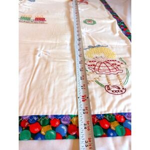 Hand Embroidered Christmas Quilt Decor Santa Snowman Train Nutcracker Gift